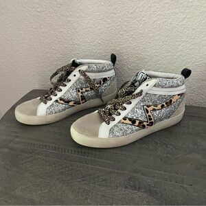 Gianni Bini Stylish Women's Glitter High-Top Sneakers
